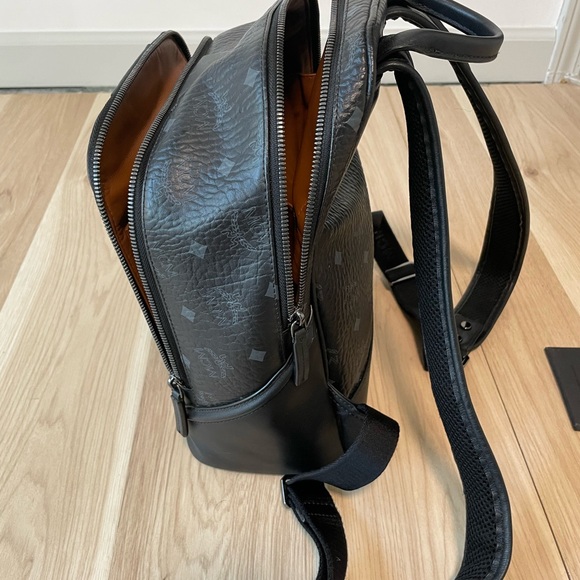 MCM Black Textured Women's Backpack - Picture 8 of 10